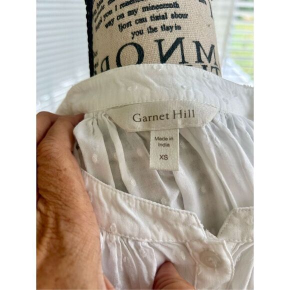 Garnet Hill White Dot Shirt - Picture 2 of 8